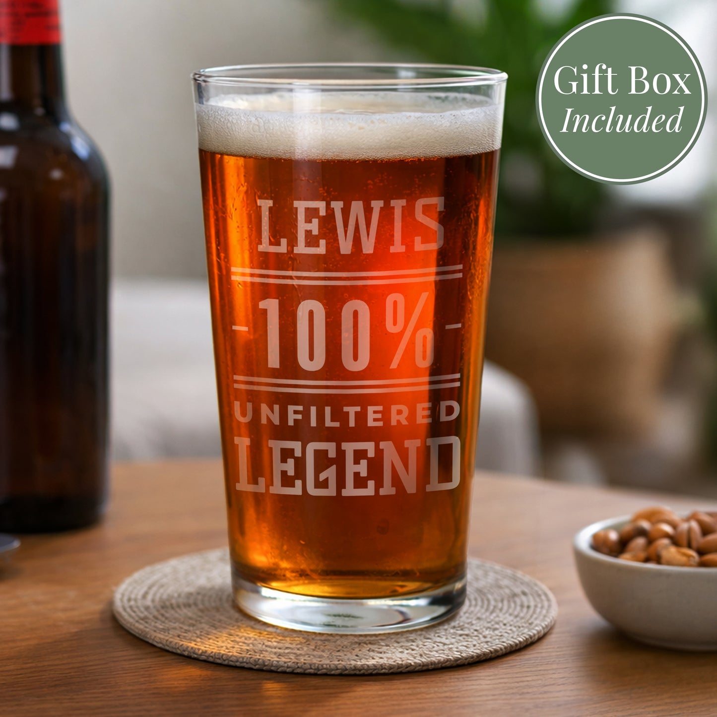 Personalised Unfiltered Legend Pint Glass from Heartfelt Gifts