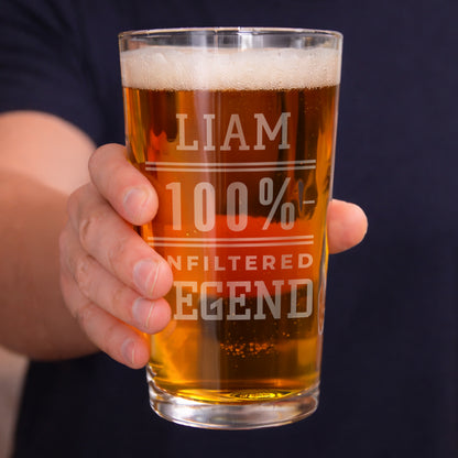 Personalised Unfiltered Legend Pint Glass - image 3