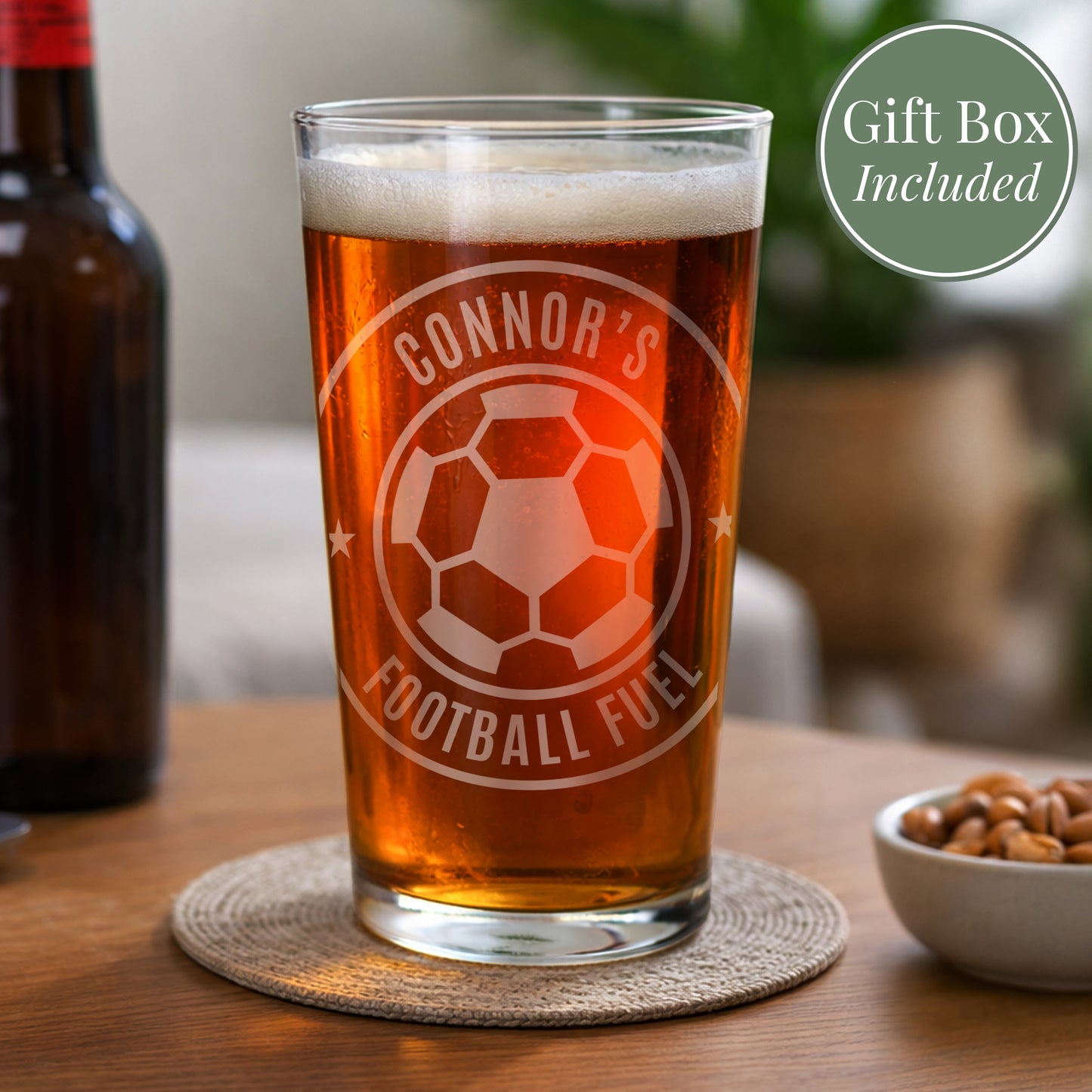 Personalised Football Badge Pint Glass from Heartfelt Gifts