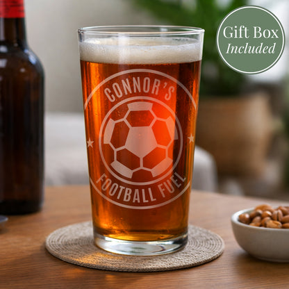 Personalised Football Badge Pint Glass from Heartfelt Gifts