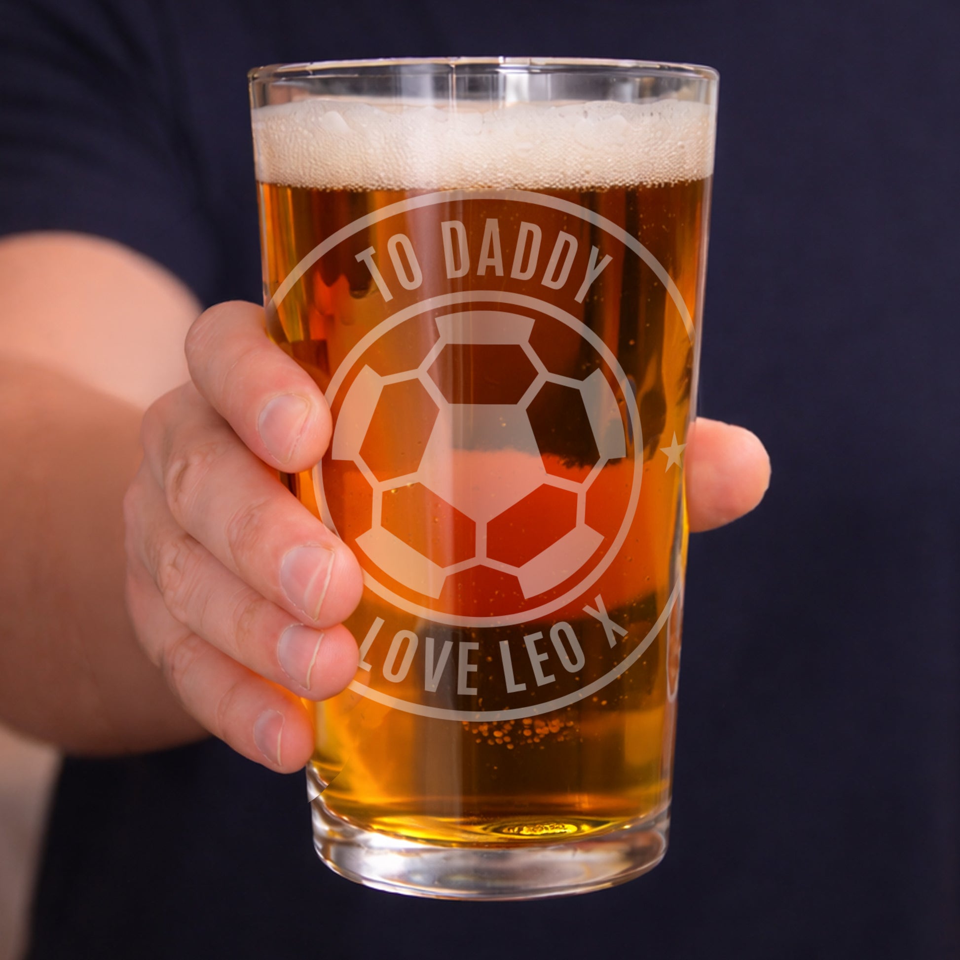 Personalised Football Badge Pint Glass - image 3