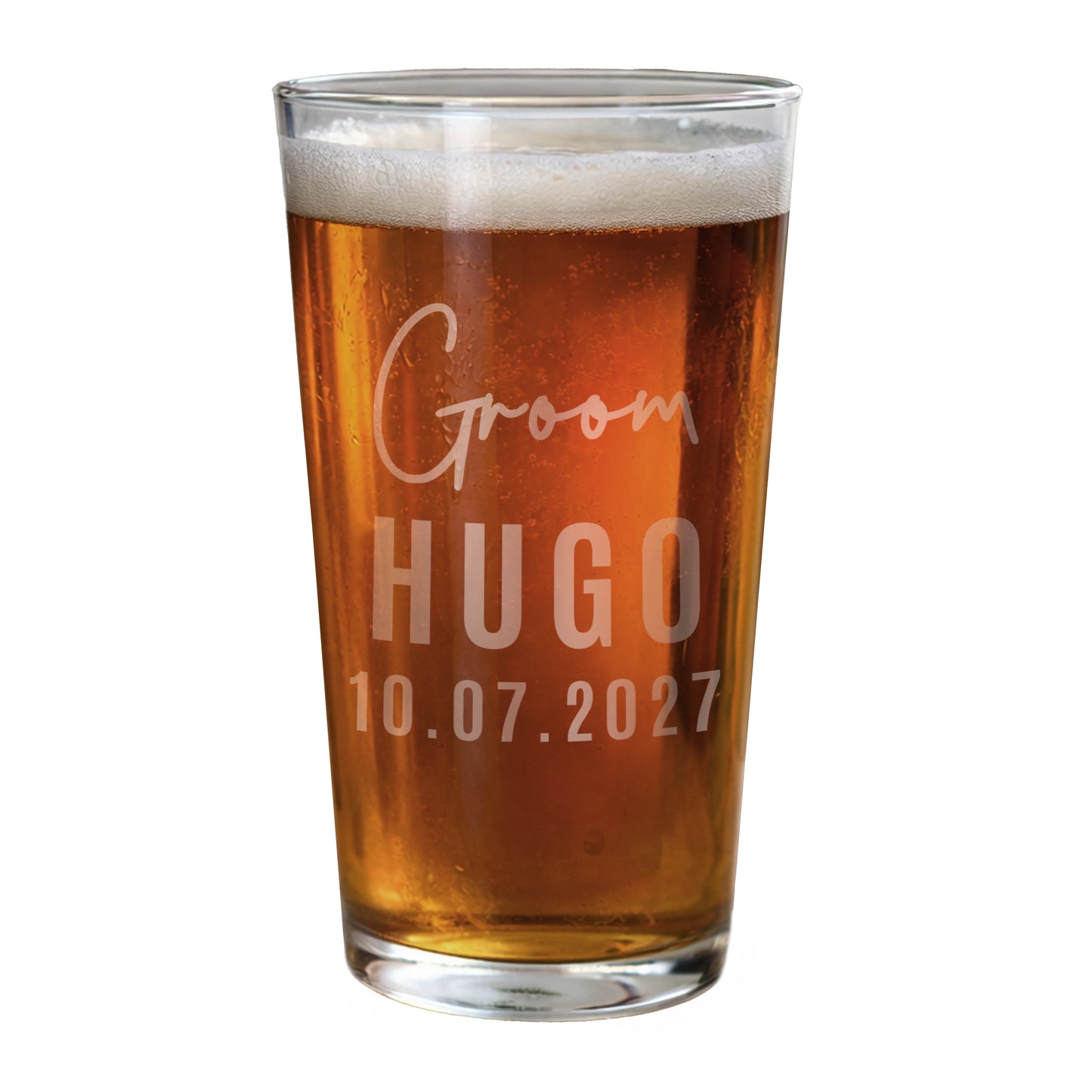 Personalised Groom Elegant Pint Glass - image 4