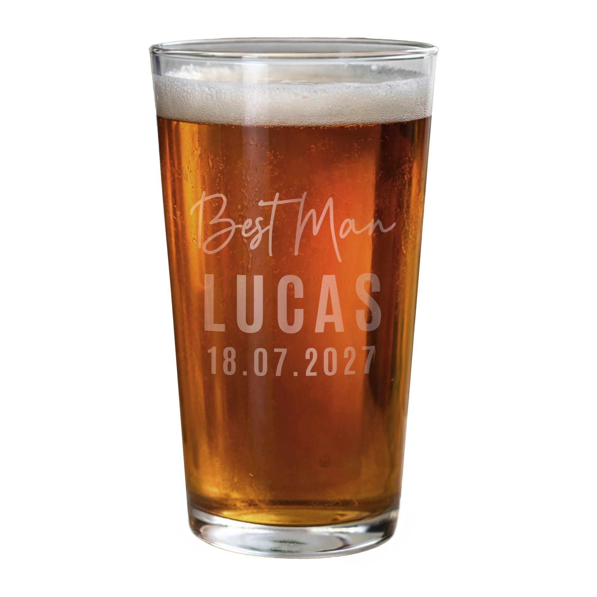 Personalised Best Man Elegant Pint Glass - image 4