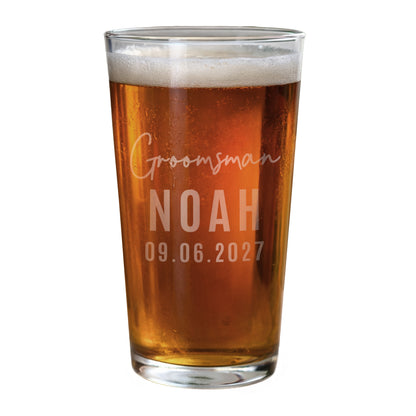 Personalised Groomsman Elegant Pint Glass - image 4