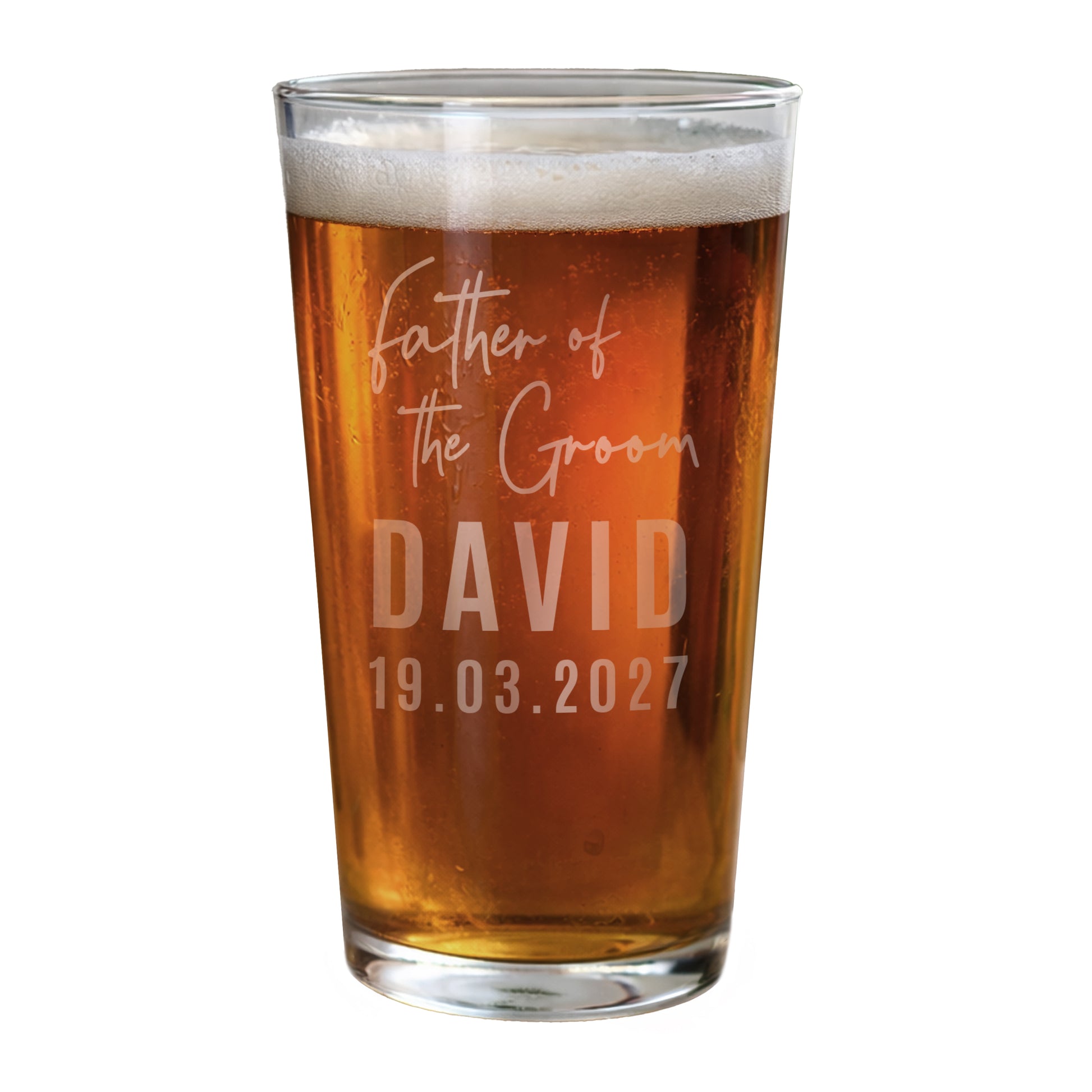 Personalised Father of the Groom Elegant Pint Glass - image 4
