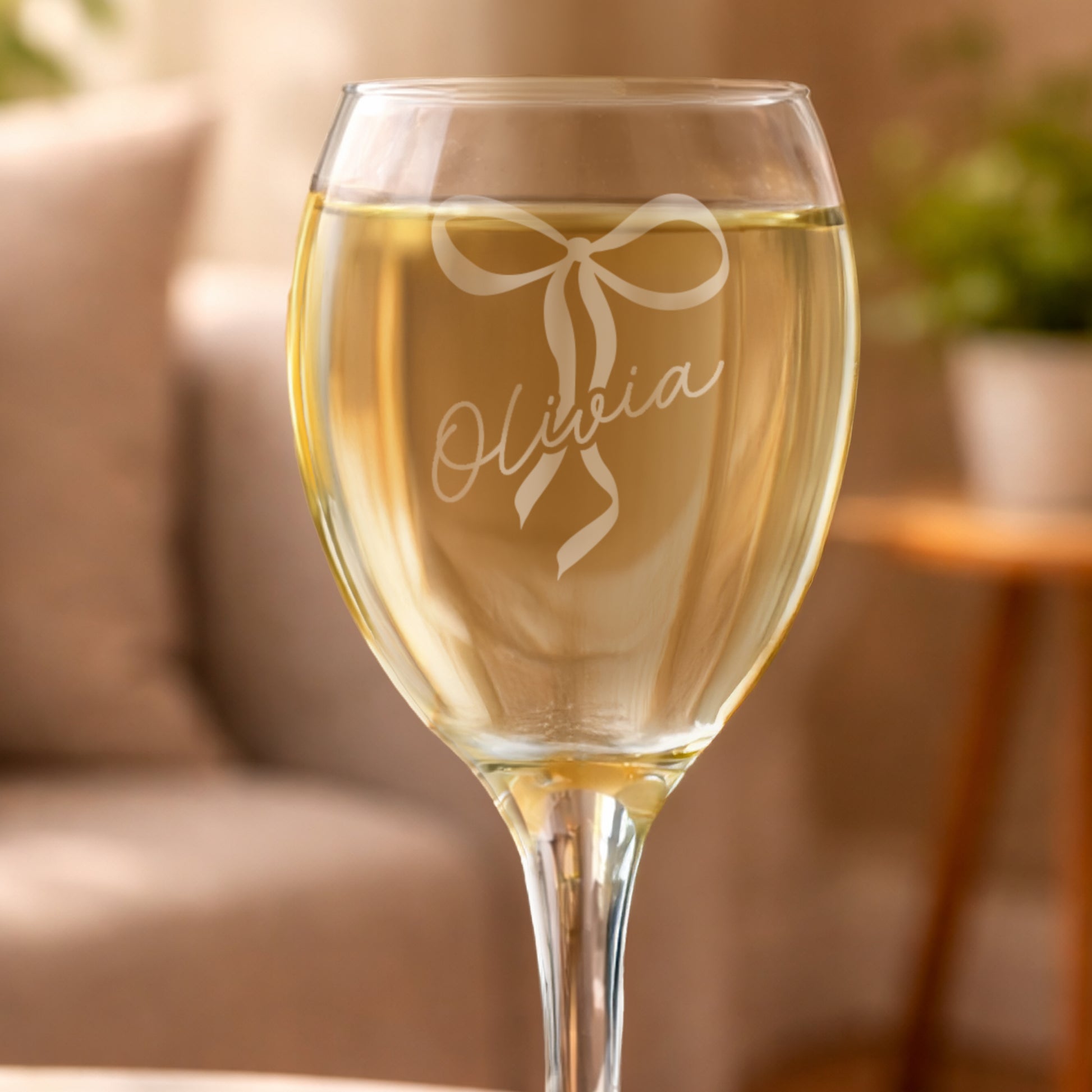 Personalised Bow Wine Glass - image 2