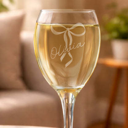 Personalised Bow Wine Glass - image 2