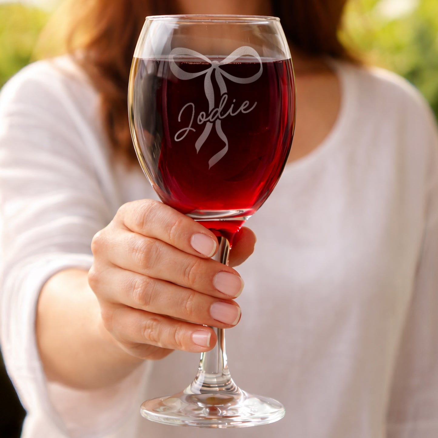 Personalised Bow Wine Glass - image 4