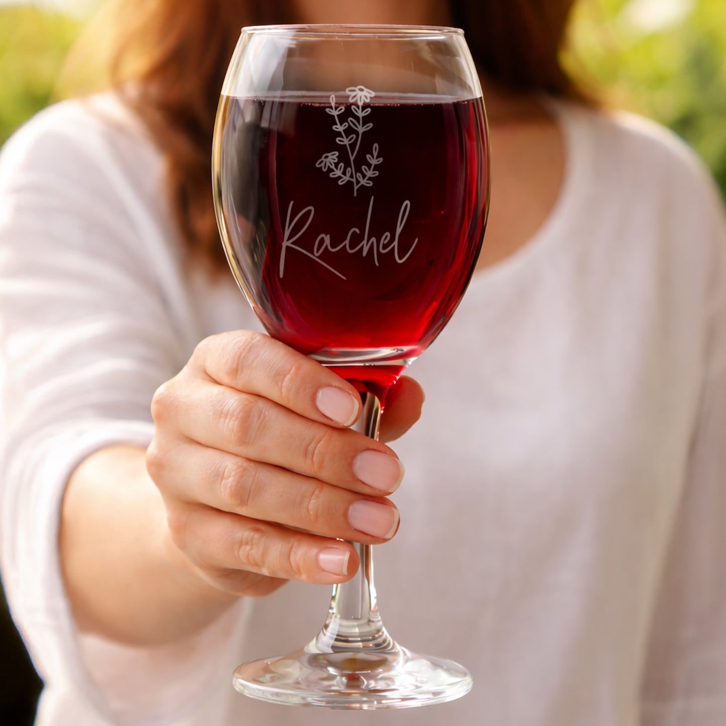 Personalised Flower Motif Wine Glass - image 4