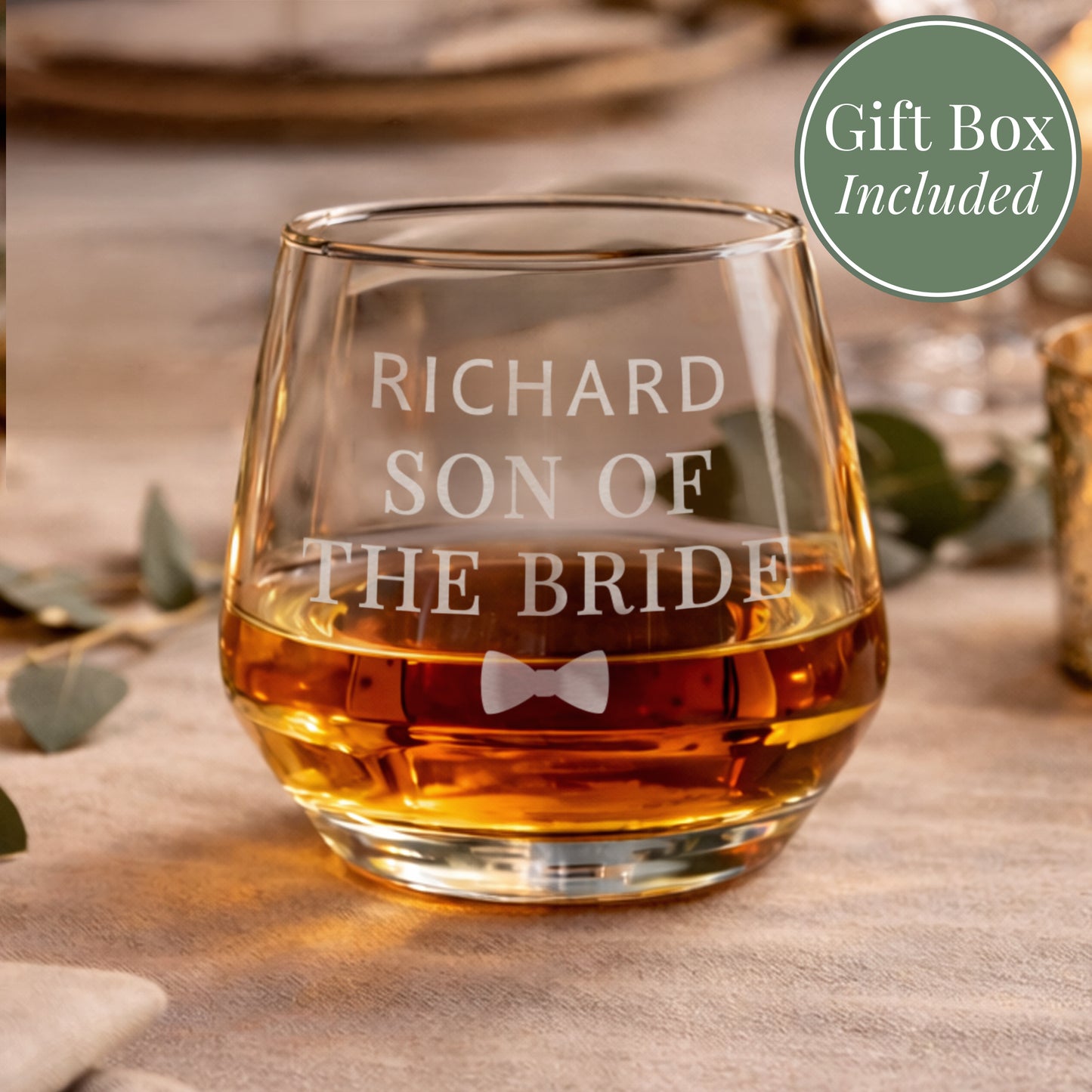 Personalised Wedding Whisky Glass from Heartfelt Gifts