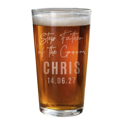 Personalised Wedding Elegant Pint Glass - image 5