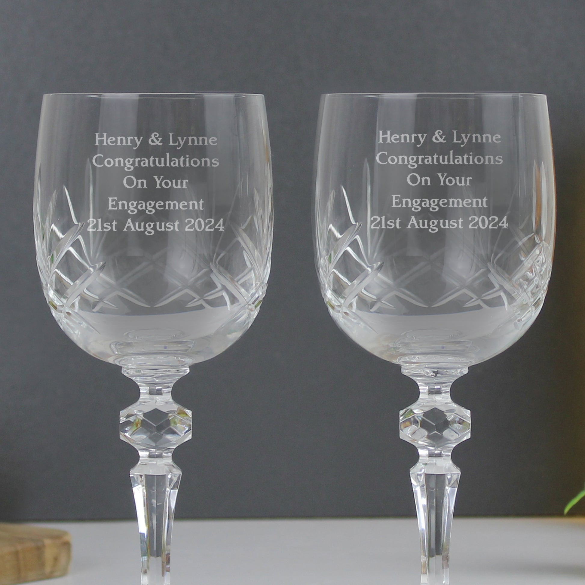 Personalised Pair of Crystal Wine Glasses - image 2