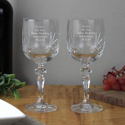 Personalised Pair of Crystal Wine Glasses - image 3