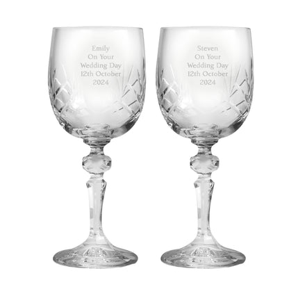 Personalised Pair of Crystal Wine Glasses - image 5