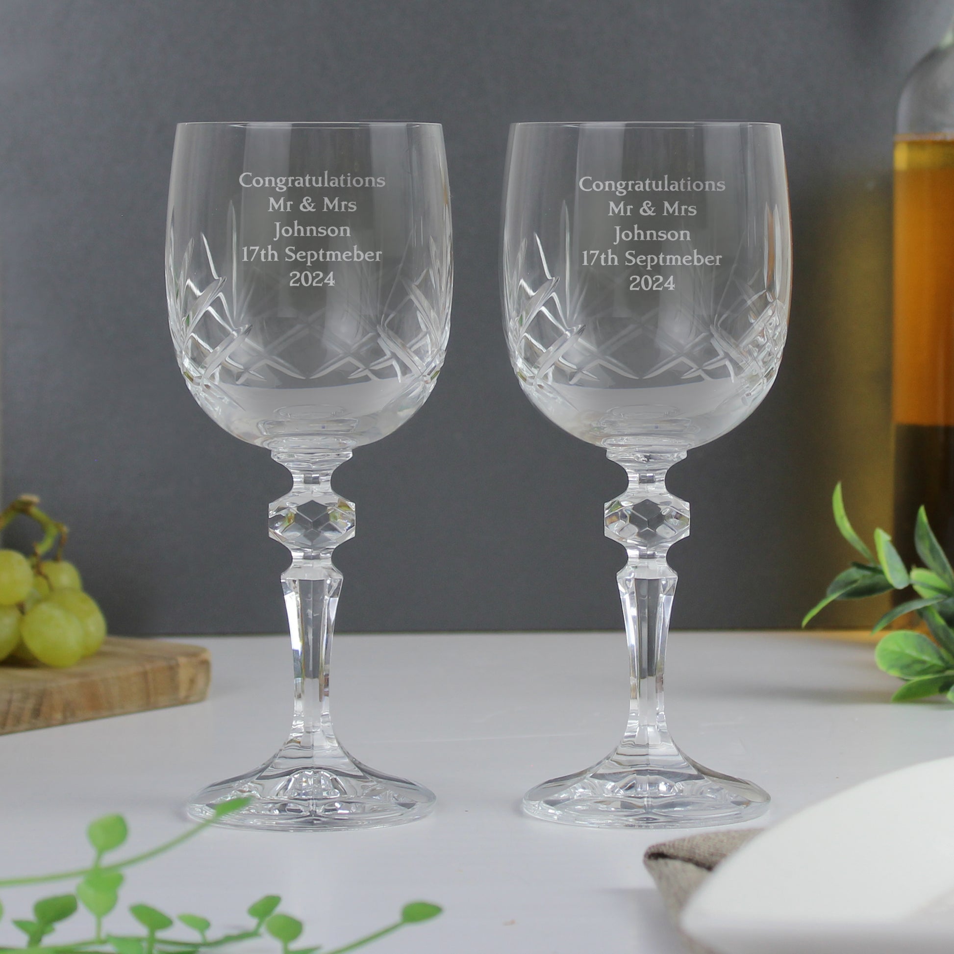 Personalised Pair of Crystal Wine Glasses - image 6