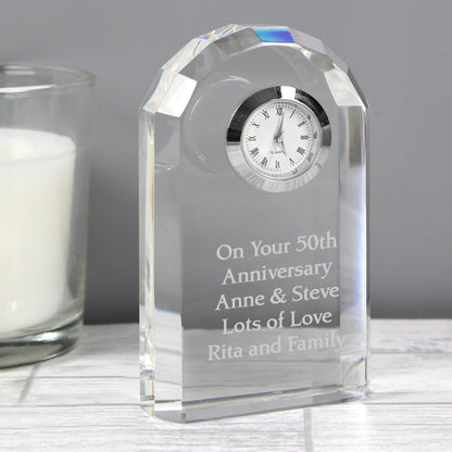 Personalised Crystal Clock from Heartfelt Gifts