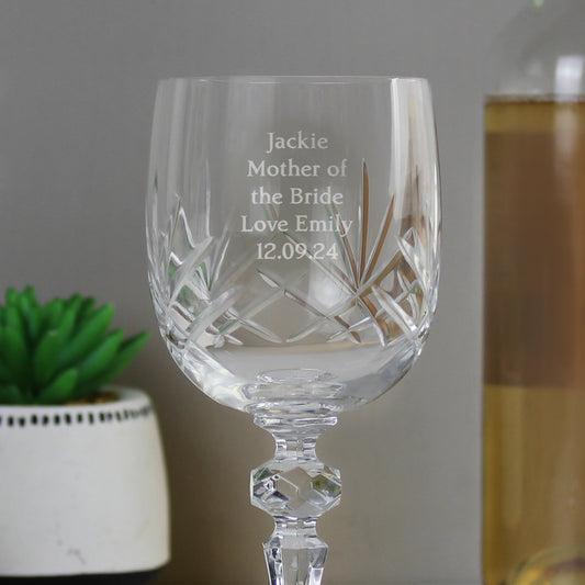 Personalised Cut Crystal Wine Glass - image 2