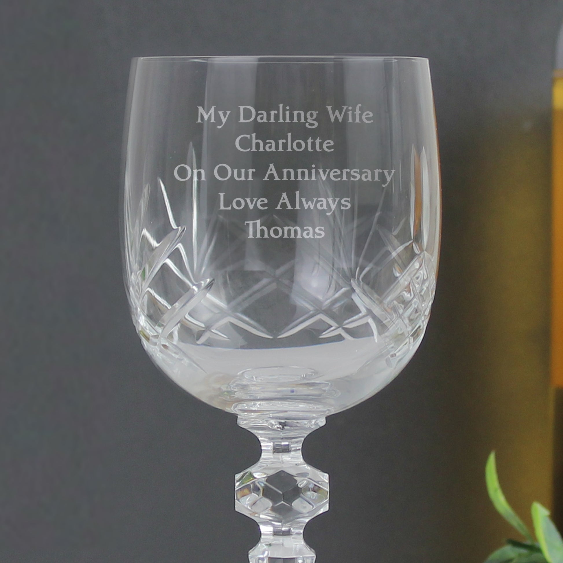Personalised Cut Crystal Wine Glass - image 3