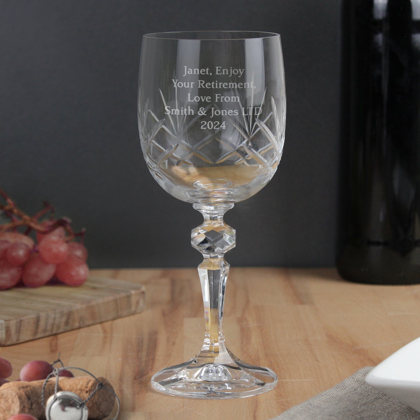 Personalised Cut Crystal Wine Glass - image 4