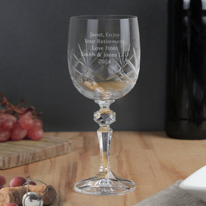 Personalised Cut Crystal Wine Glass - image 4