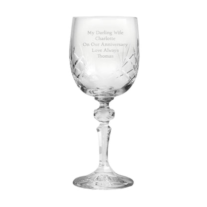 Personalised Cut Crystal Wine Glass - image 5
