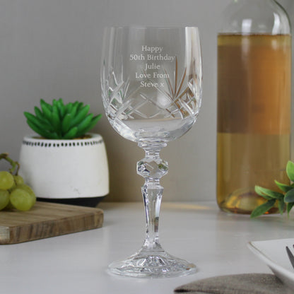 Personalised Cut Crystal Wine Glass - image 6