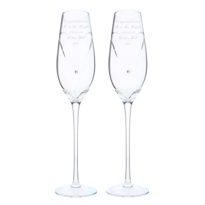 Personalised Heart Champagne Flutes Gift Box - Message - image 2