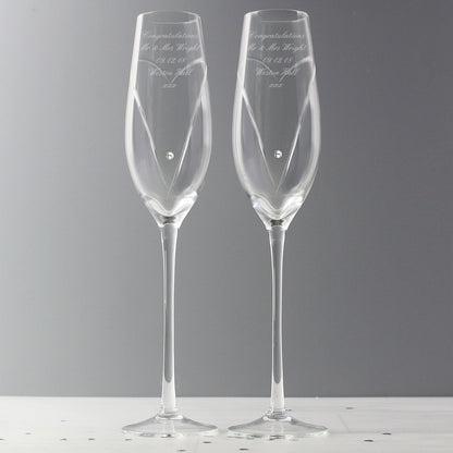 Personalised Heart Champagne Flutes Gift Box - Message - image 6