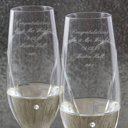 Personalised Heart Champagne Flutes Gift Box - Message - image 7