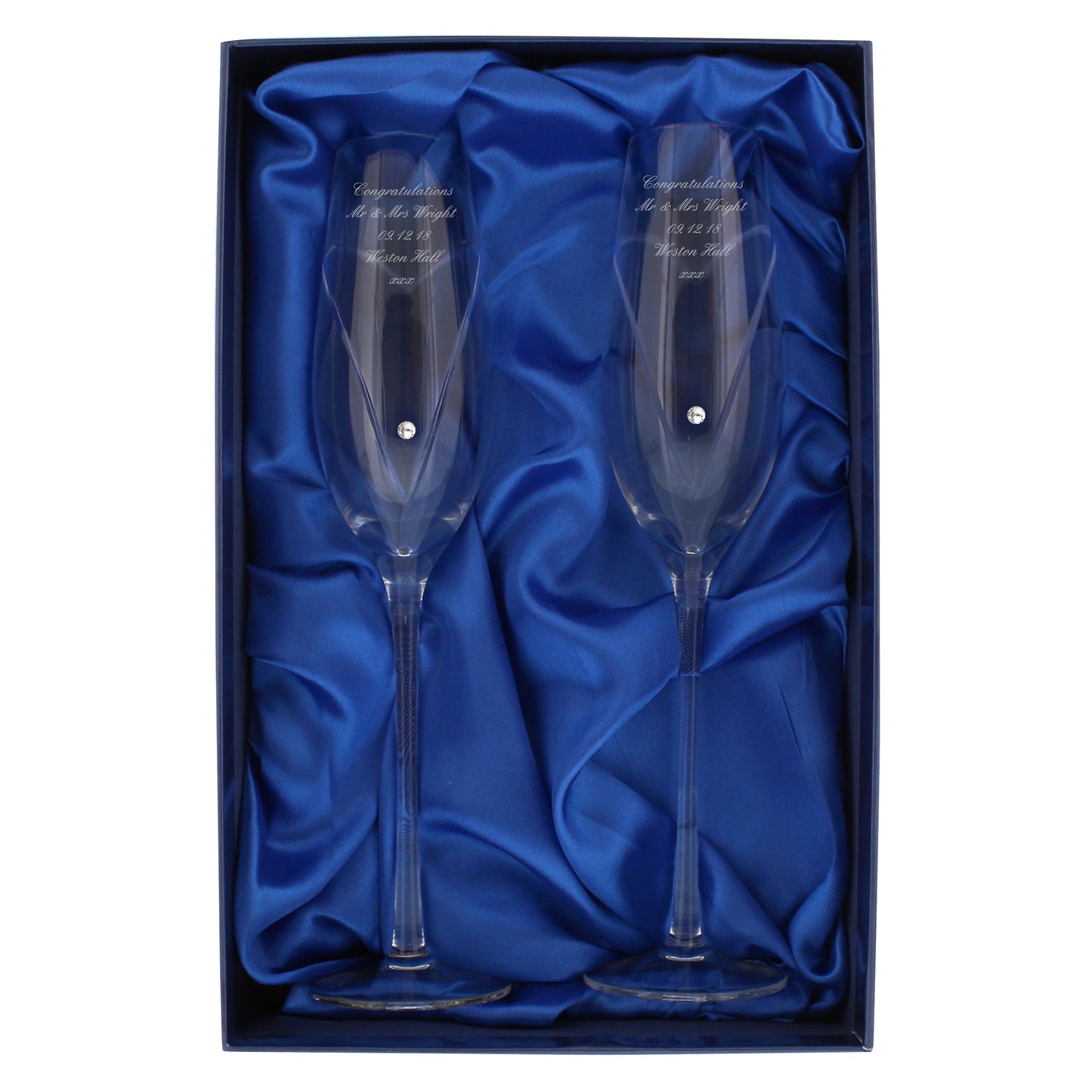 Personalised Heart Champagne Flutes Gift Box - Message - image 8