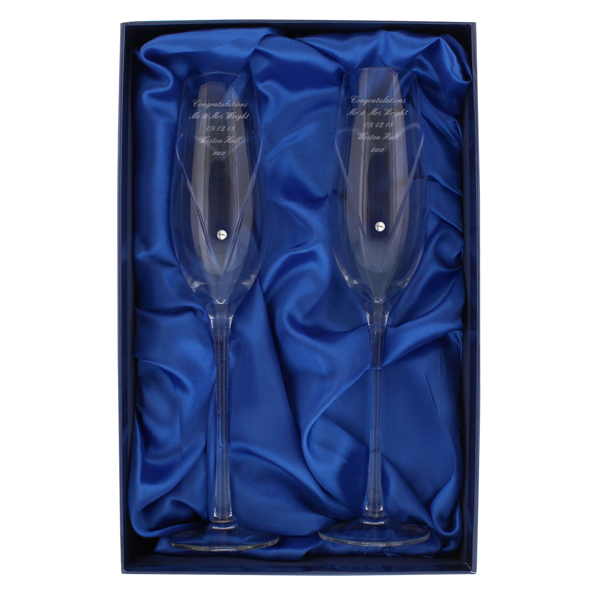 Personalised Heart Champagne Flutes Gift Box - Message - image 8