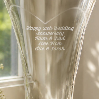 Personalised Large Hand Cut Diamond Effect Heart Vase - image 2