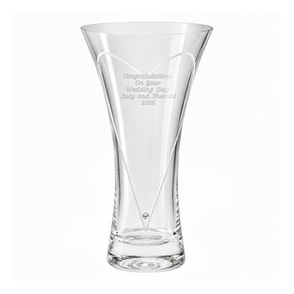 Personalised Large Hand Cut Diamond Effect Heart Vase - image 5
