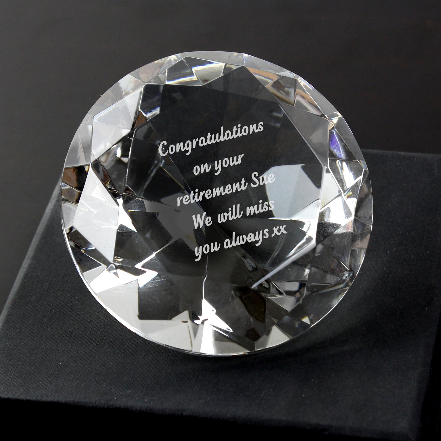Personalised Diamond Paperweight from Heartfelt Gifts