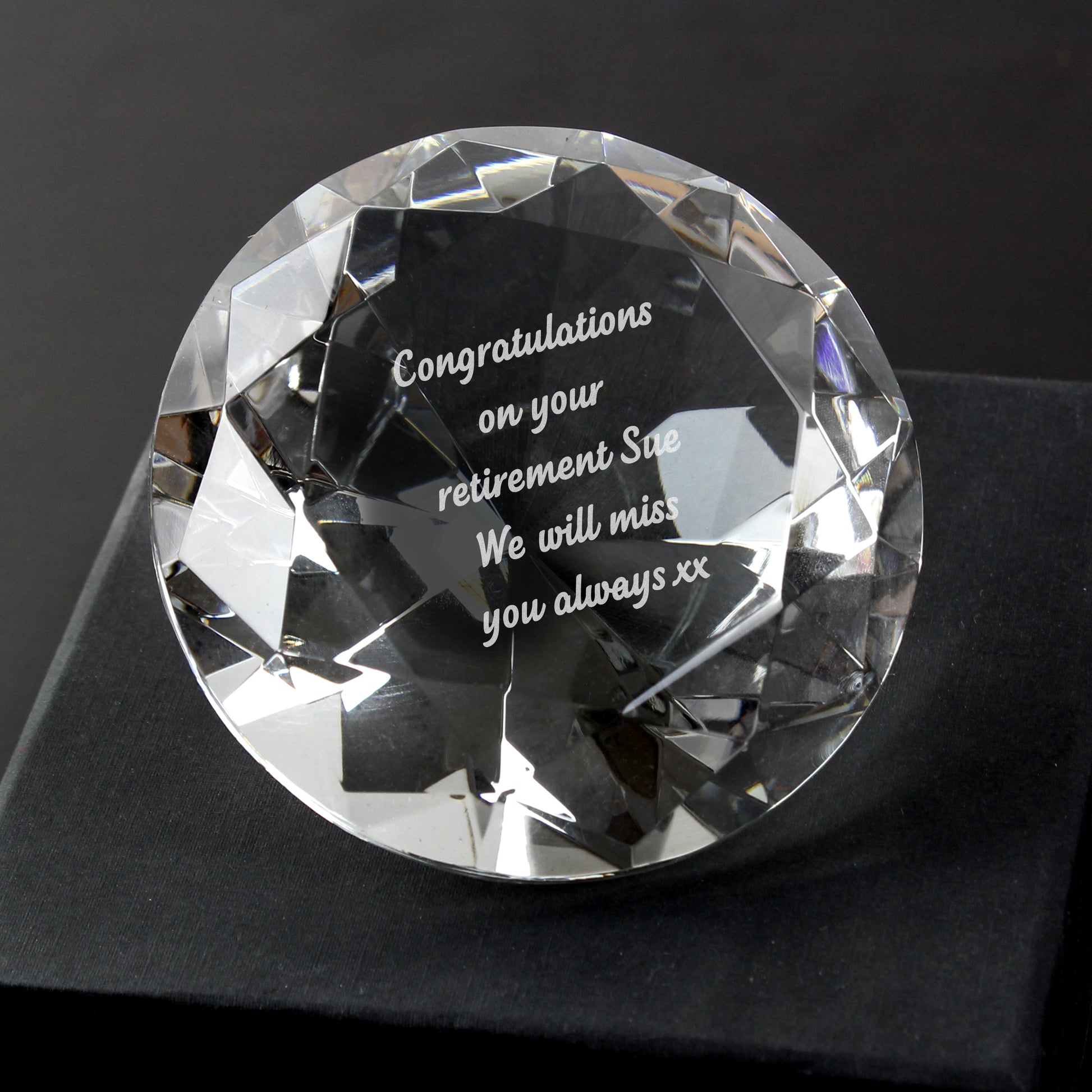 Personalised Diamond Paperweight from Heartfelt Gifts