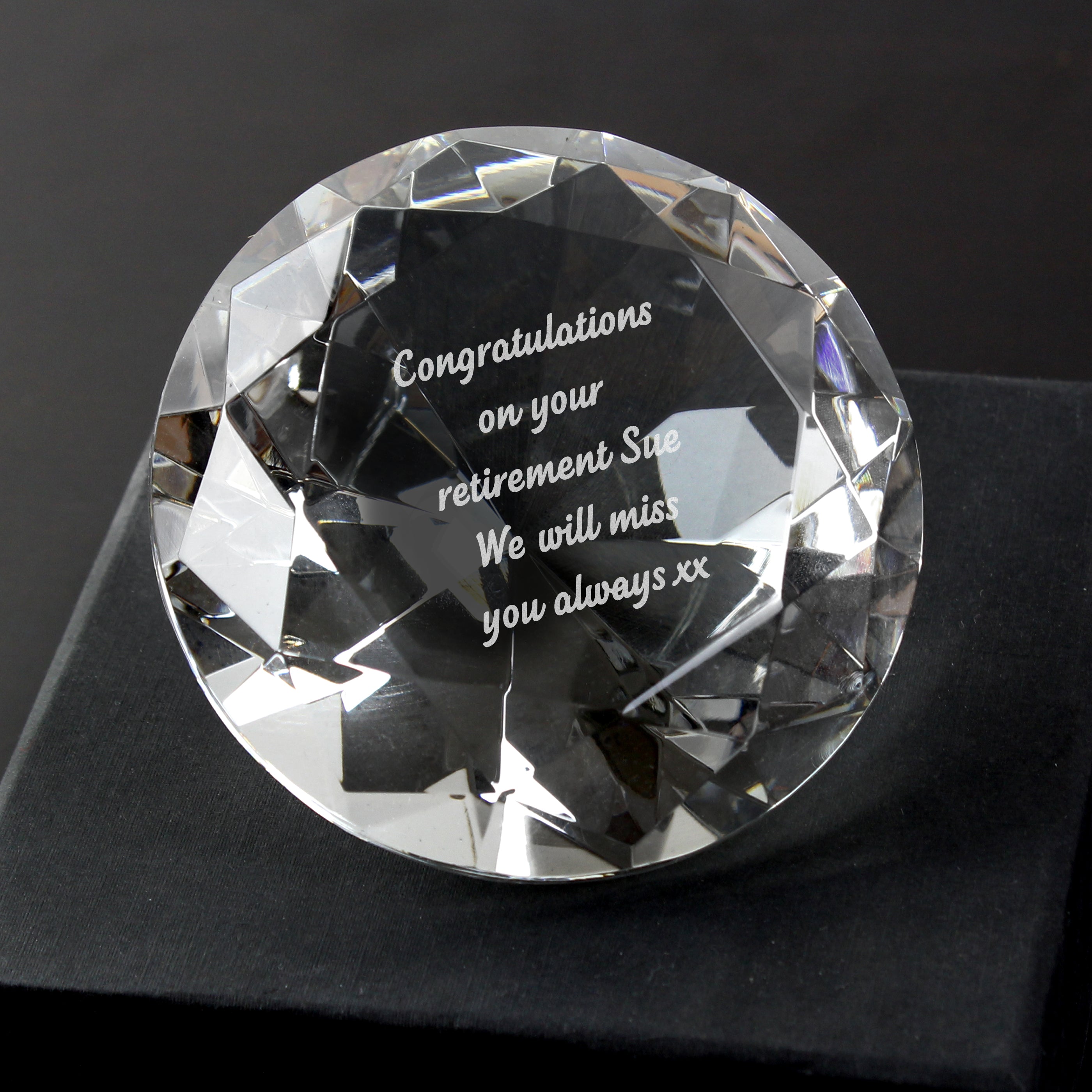 Personalised Diamond Paperweight from Heartfelt Gifts