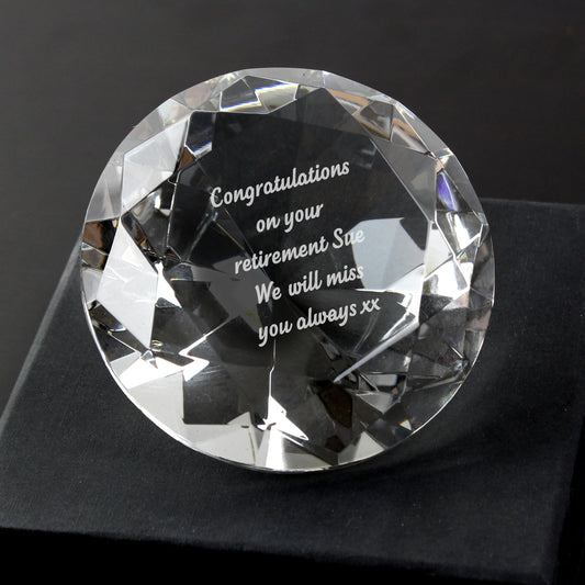 Personalised Diamond Paperweight from Heartfelt Gifts
