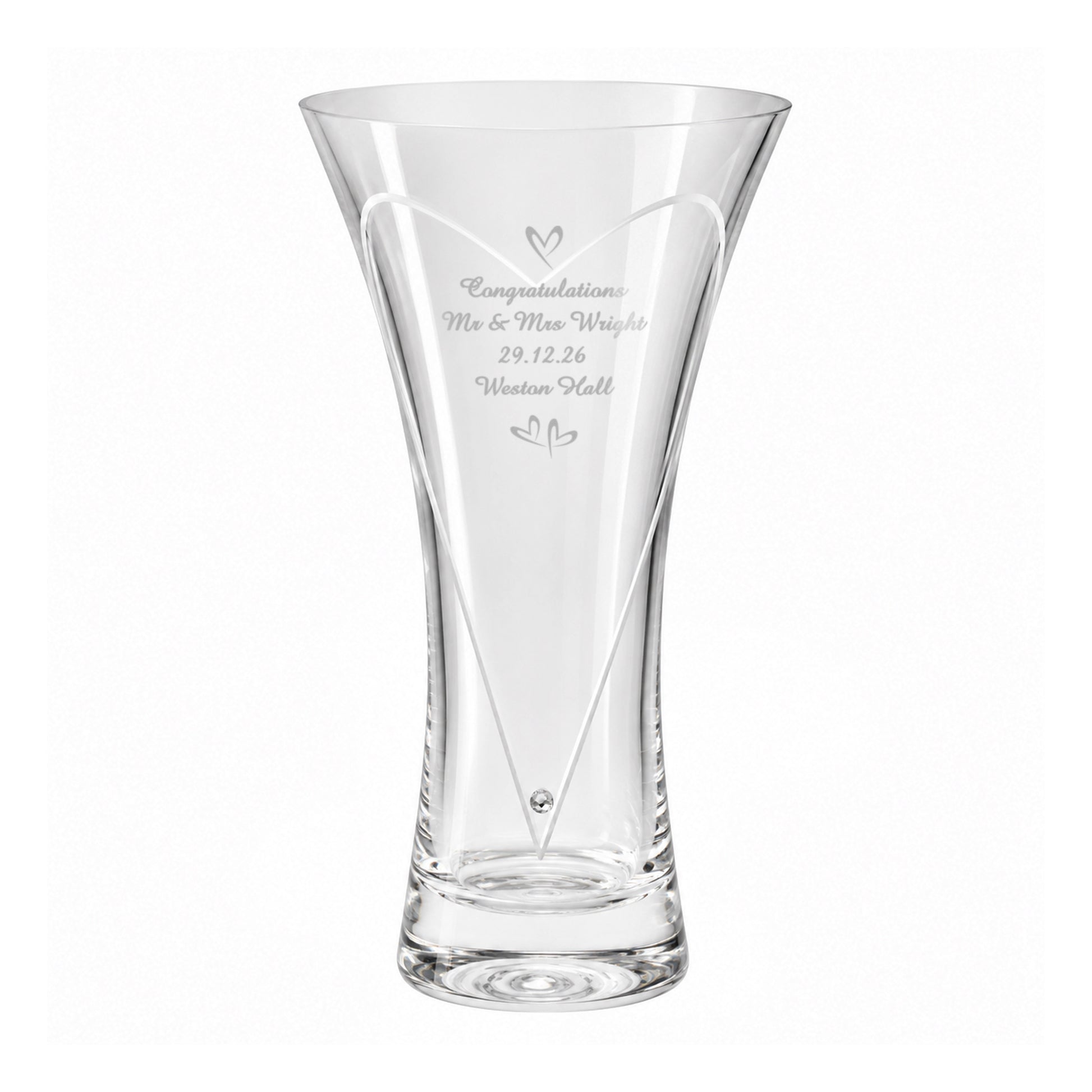 Personalised Large Hand Cut Little Hearts Diamond Effect Vase - image 5