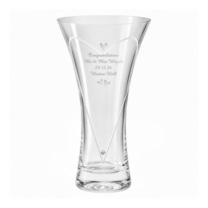 Personalised Large Hand Cut Little Hearts Diamond Effect Vase - image 5