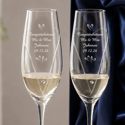 Personalised Little Hearts Champagne Flutes Gift Box - image 2