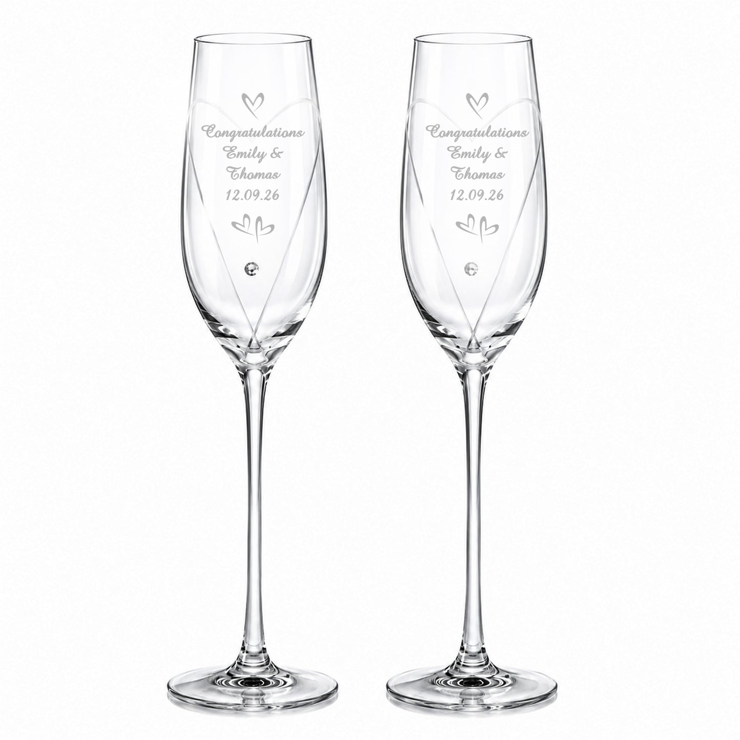 Personalised Little Hearts Champagne Flutes Gift Box - image 5