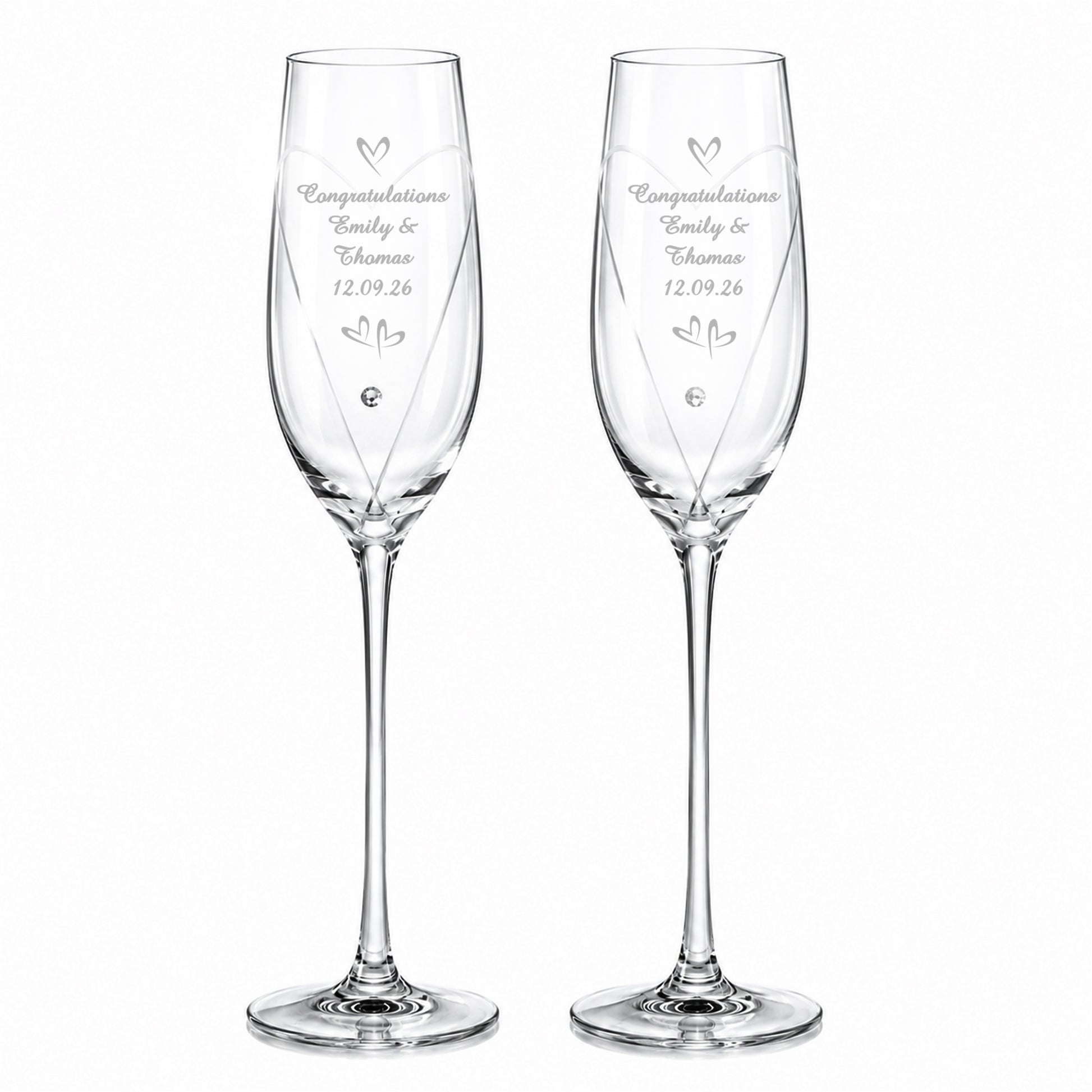 Personalised Little Hearts Champagne Flutes Gift Box - image 5