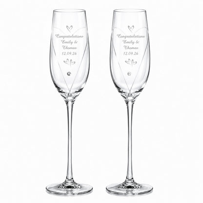 Personalised Little Hearts Champagne Flutes Gift Box - image 5