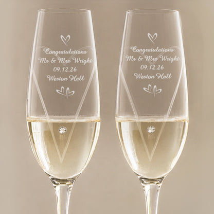 Personalised Little Hearts Champagne Flutes Gift Box - image 6