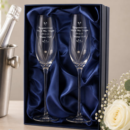 Personalised Little Hearts Champagne Flutes Gift Box - image 7