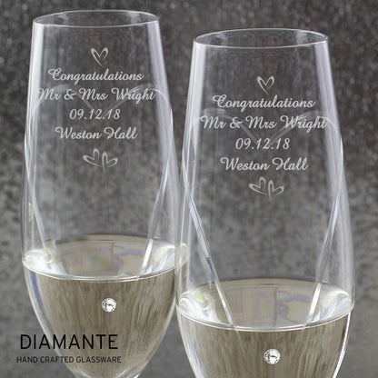 Personalised Little Hearts Champagne Flutes Gift Box - image 8