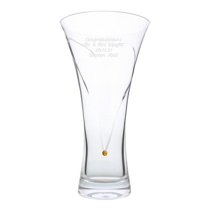 Personalised Large Hand Cut Gold Diamond Effect Heart Vase - image 2