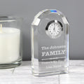Personalised Scroll Design Crystal Clock from Heartfelt Gifts