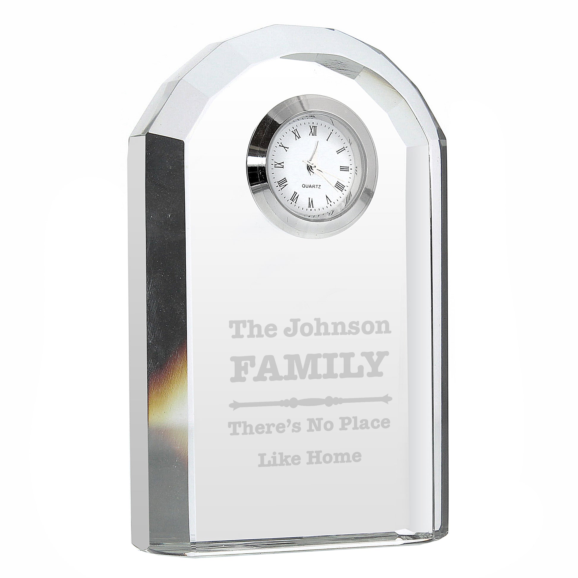 Personalised Scroll Design Crystal Clock - image 2