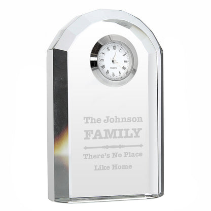 Personalised Scroll Design Crystal Clock - image 2